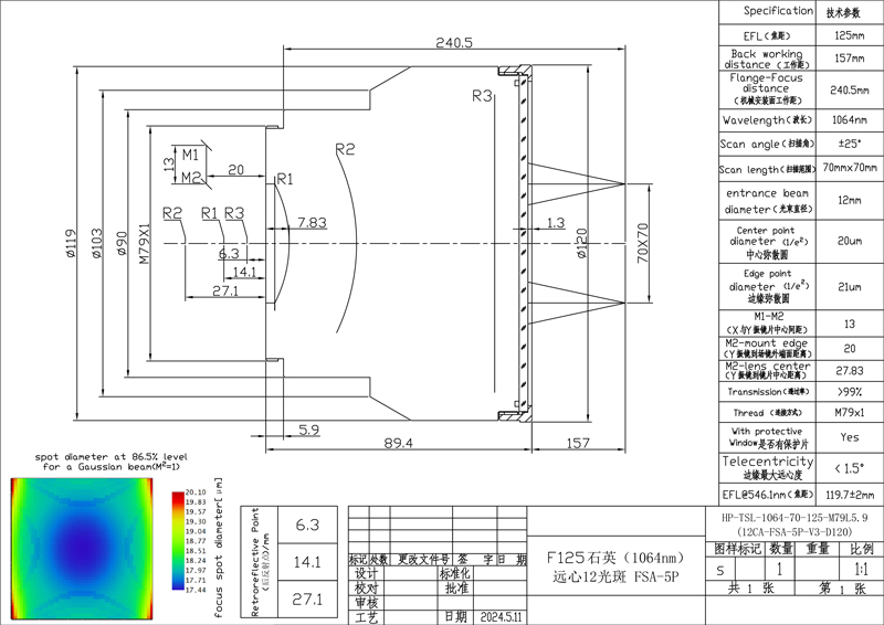 遠(yuǎn)心場(chǎng)鏡1064nm